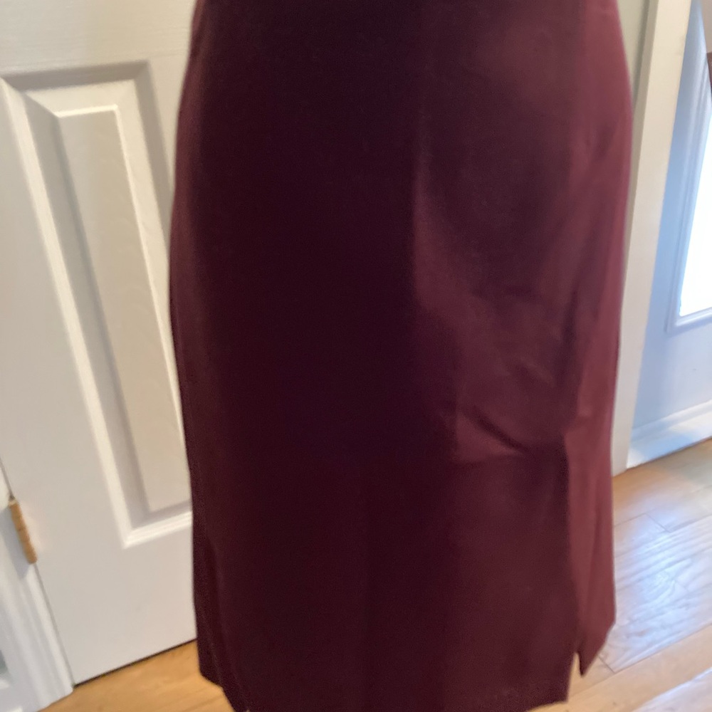 Lined pencil skirt.  Color is Black Cherry